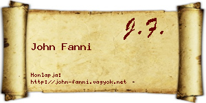 John Fanni névjegykártya